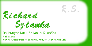 richard szlamka business card