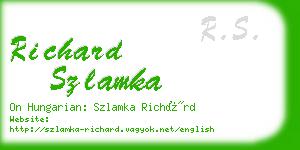 richard szlamka business card